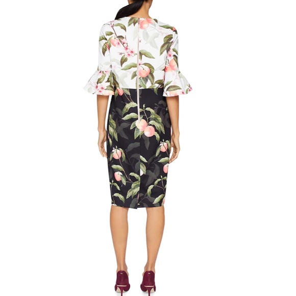 Ted Baker Areea Peach Blossom Ruffle Dress, Size 10 US (Size 4 Ted Baker) - Picture 9 of 9